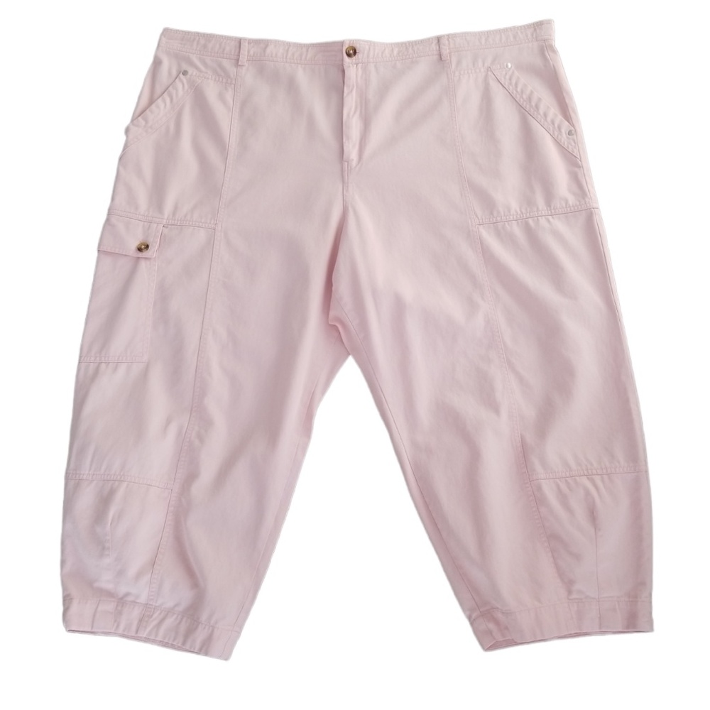 Anthropologie Pink‎ Cargo Skimmer Capri Pants Size 26W NWOT
